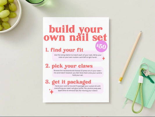 Build Your Own Nail Set – Printable Market Sign (Canva Template)