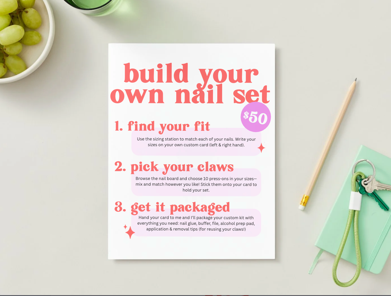 Build Your Own Nail Set – Printable Market Sign (Canva Template)