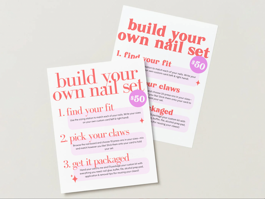 Build Your Own Nail Set – Printable Market Sign (Canva Template)